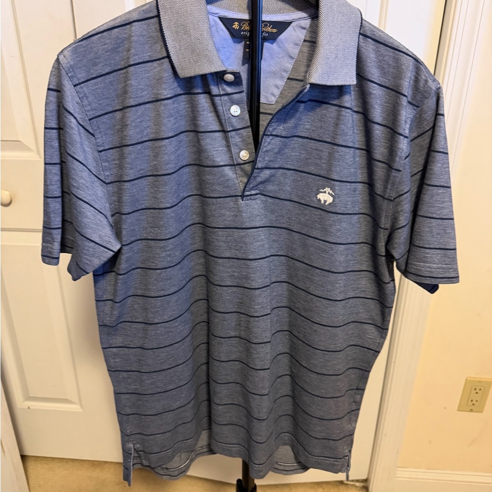 Brooks Brothers Blue Polo with Navy Stripe Detail